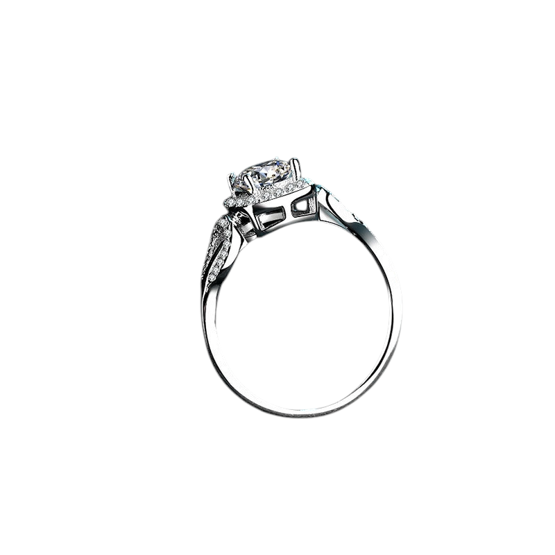 Hayesaura | Botanical Leaf Entwined Moissanite Solitaire Ring