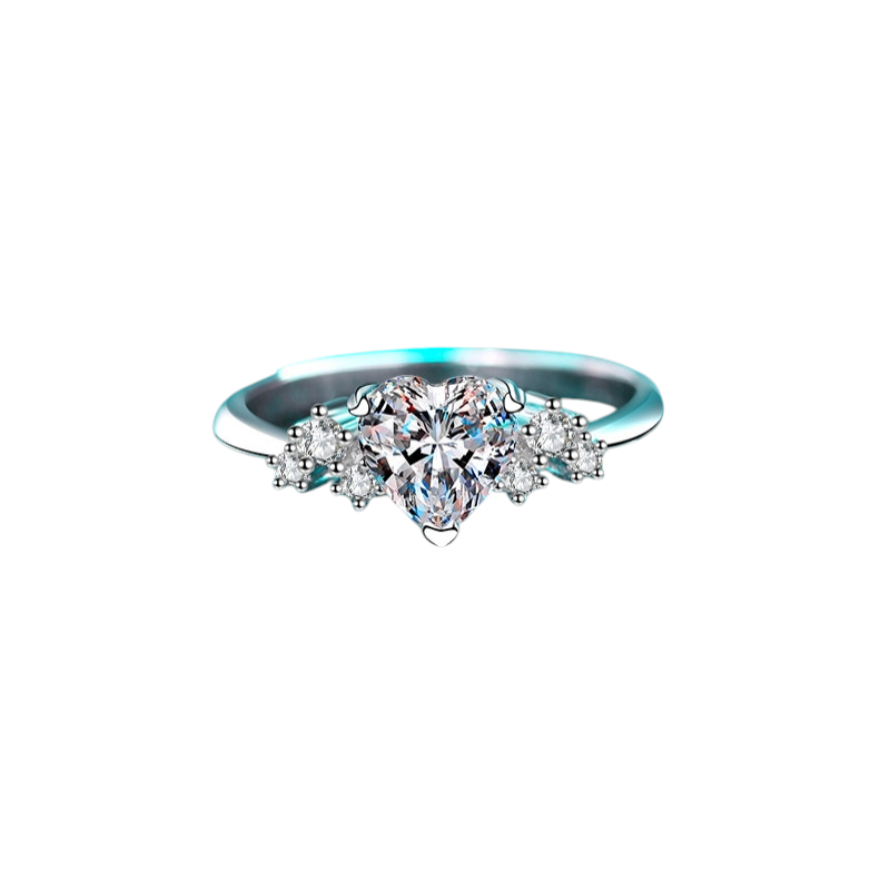 Hayesaura | Romantic Heart-Shaped Moissanite Proposal Ring