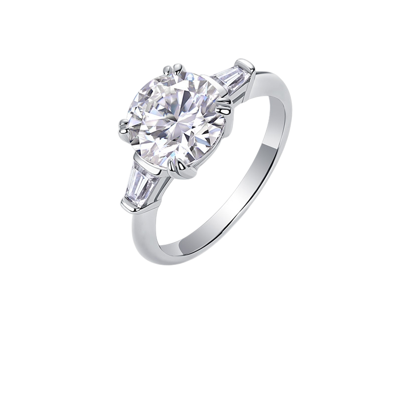 Hayesaura | Niche Platinum-Plated Moissanite Proposal Ring | Minimalist