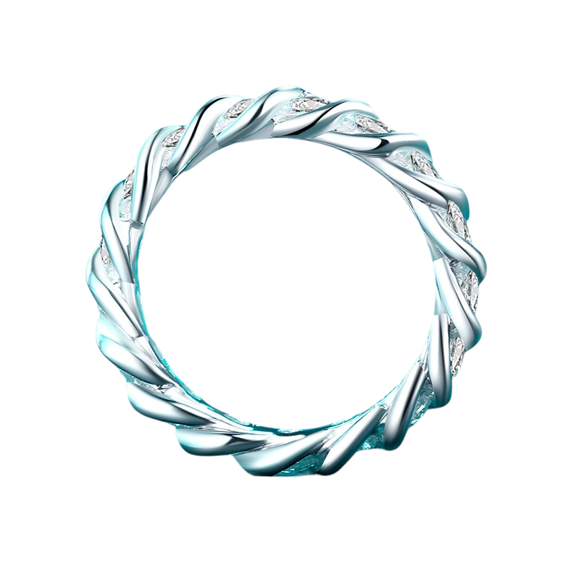 Hayesaura | Cyber Y2K Screw Thread Full Moissanite Statement Band