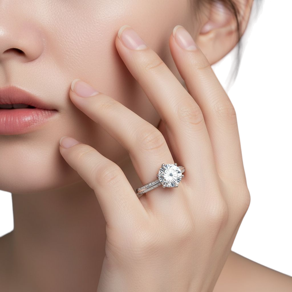 Hayesaura | Orb & Cross Punk Moissanite Minimalist Ring | Proposal