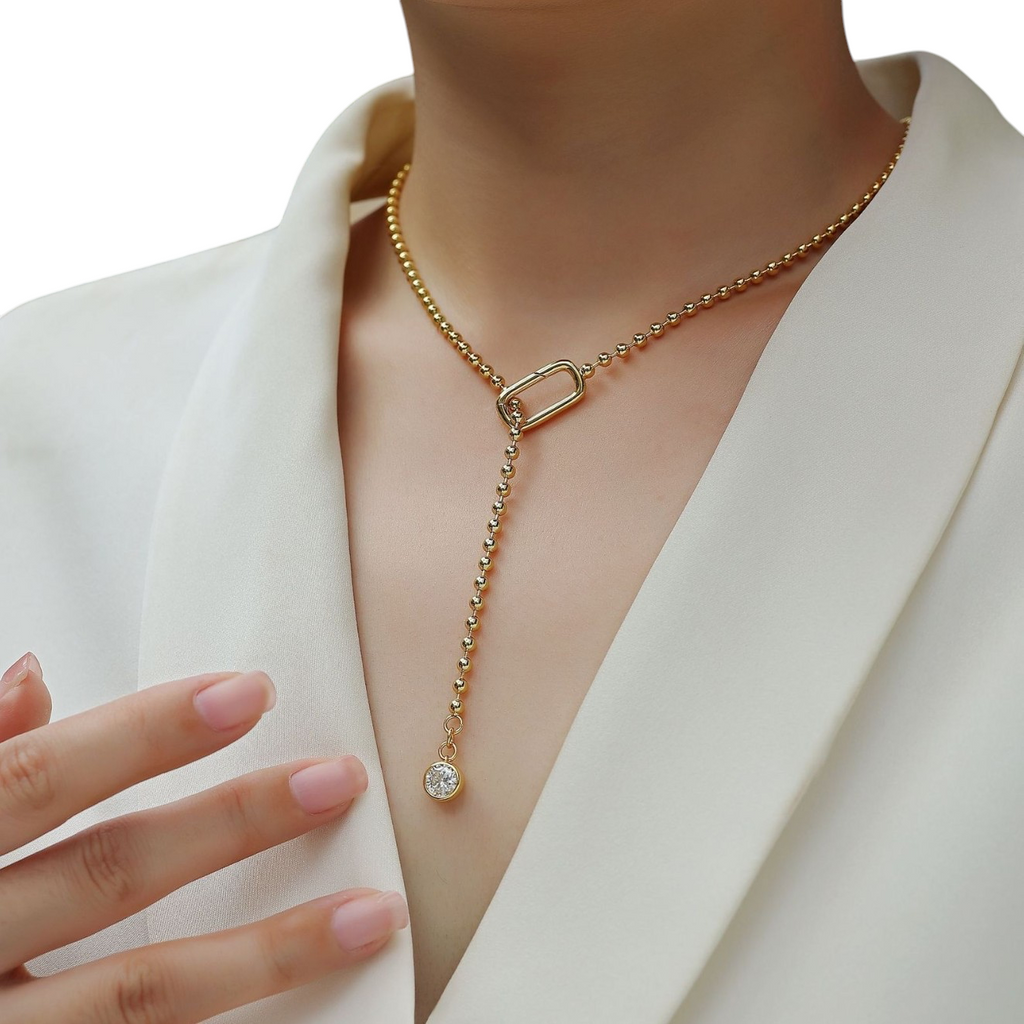 Hayesaura | Cyber Y2K 18K Plated Geometric Prism Moissanite | Avant-Garde High-Cold Choker
