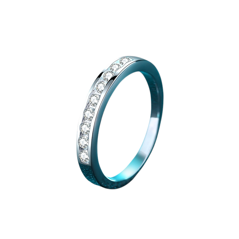 Hayesaura | Minimalist Bezel-Set Straight Row Moissanite Band