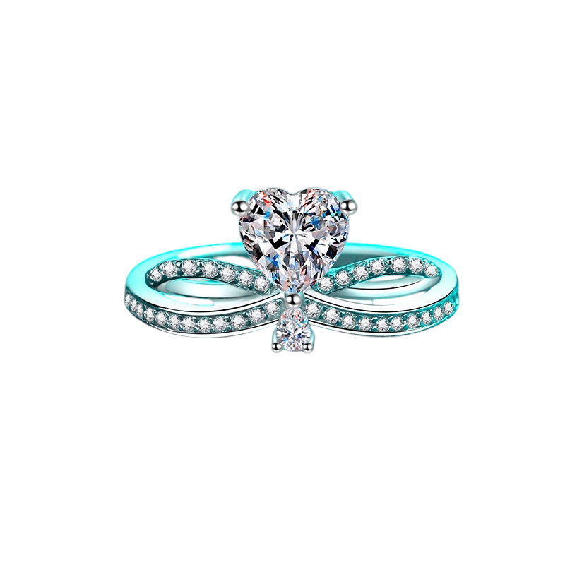 Hayesaura | Heartbeat Pulsing Moissanite Halo Ring in 18K White Gold