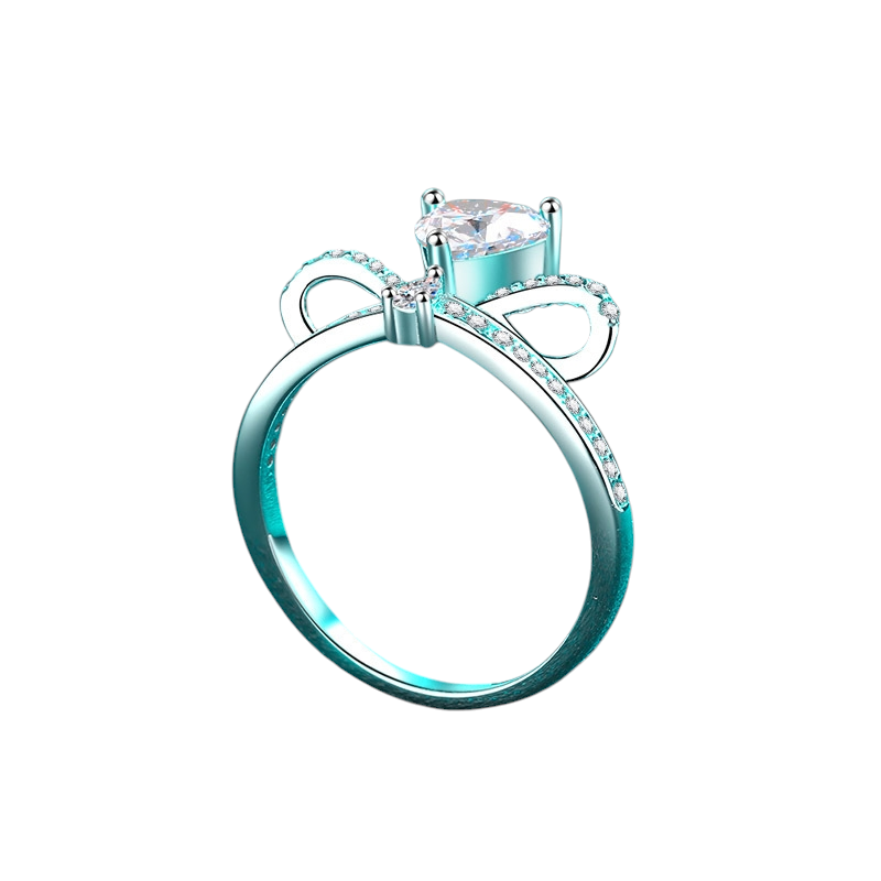 Hayesaura | Heartbeat Pulsing Moissanite Halo Ring in 18K White Gold