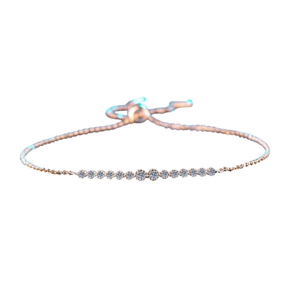 Hayesaura | Golden Hour Champagne Plated Liquid Band Moissanite Bracelet | Muted Quiet Luxury Bangle