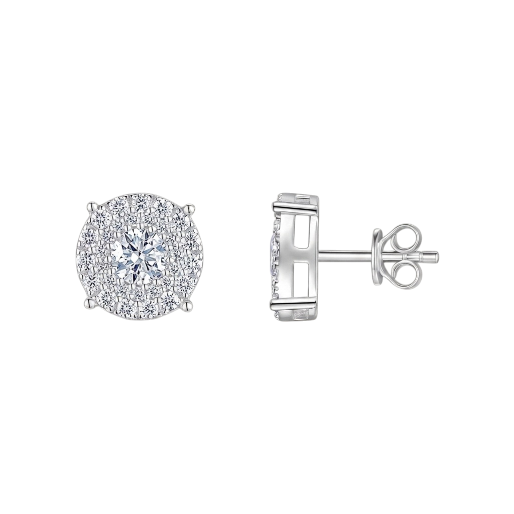 Hayesaura | Street Luxury Unisex Hip-Hop Moissanite | Cyberpunk Edge Statement Studs