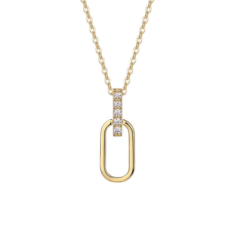 Hayesaura | Clean Fit 18K Gold Plated Moissanite Solitaire | Modern Everyday Commute Pendant
