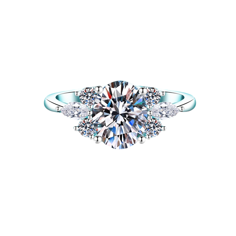 Hayesaura | Luxurious Oval Halo Moissanite Quiet Luxury Cocktail Ring