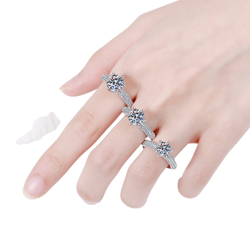 Hayesaura | Classic Half-Eternity Micro-Pave Moissanite Stacking Band