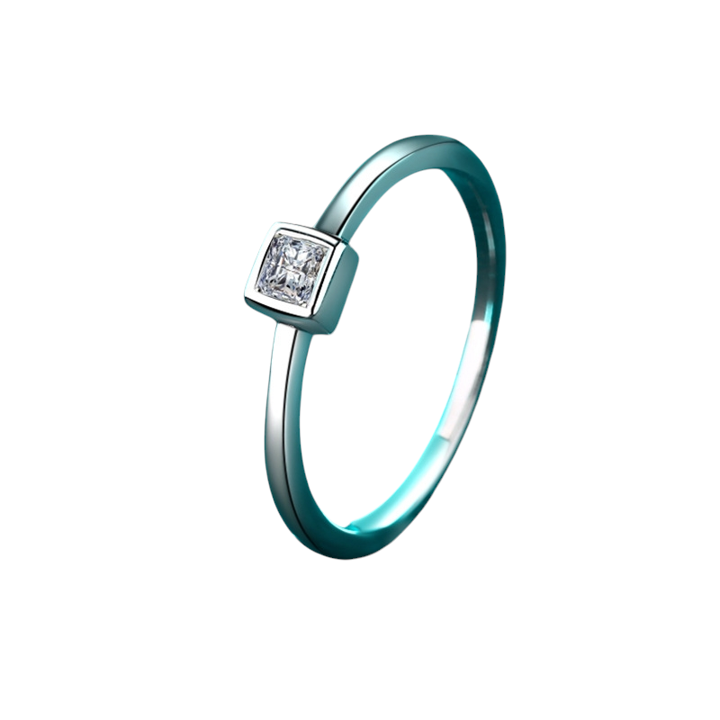 Hayesaura | Minimalist Ice Cube Geometric High-Cold Moissanite Ring
