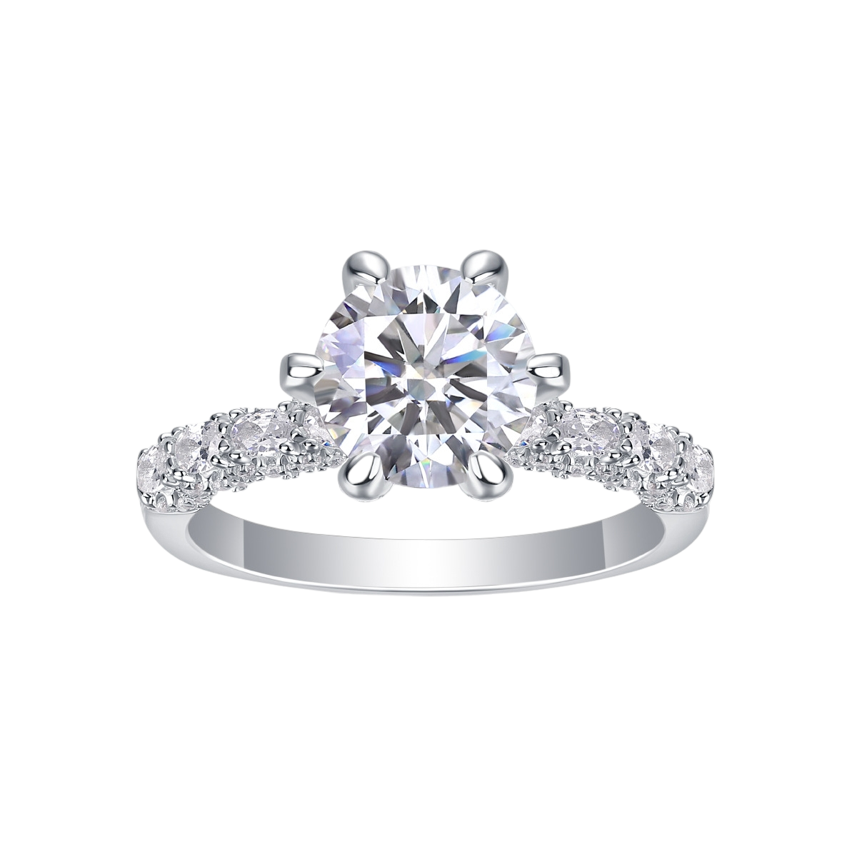 Hayesaura | Tri-Color Heavy Inlay Moissanite Proposal Ring | Minimalist