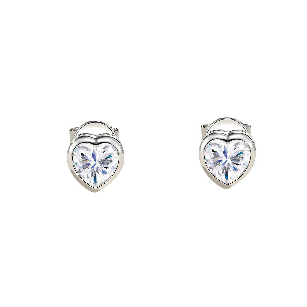 Hayesaura | Avant-Garde Abstract Heart Geometric | Modern Romance Statement Studs