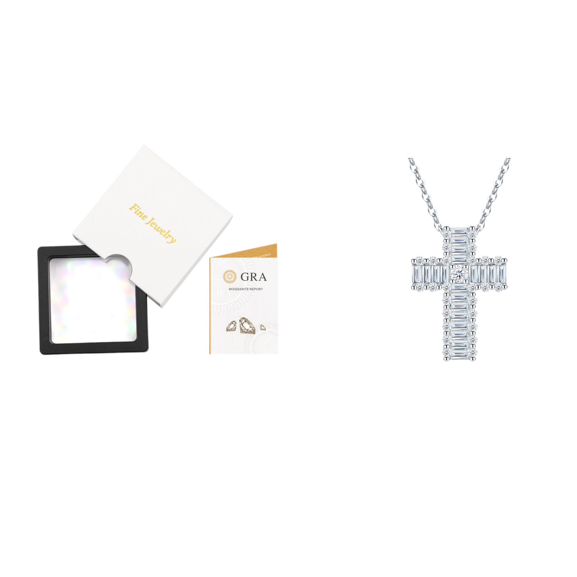 Hayesaura | Avant-Garde 18K Plated Niche Cross Moissanite | Office Siren Architectural Choker