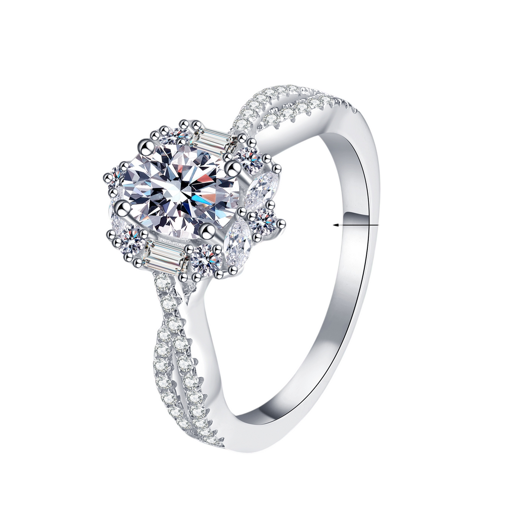 Hayesaura | Coquette Romance 18K Plated Six-Prong Snowflake | Elegant Bridal Engagement Ring