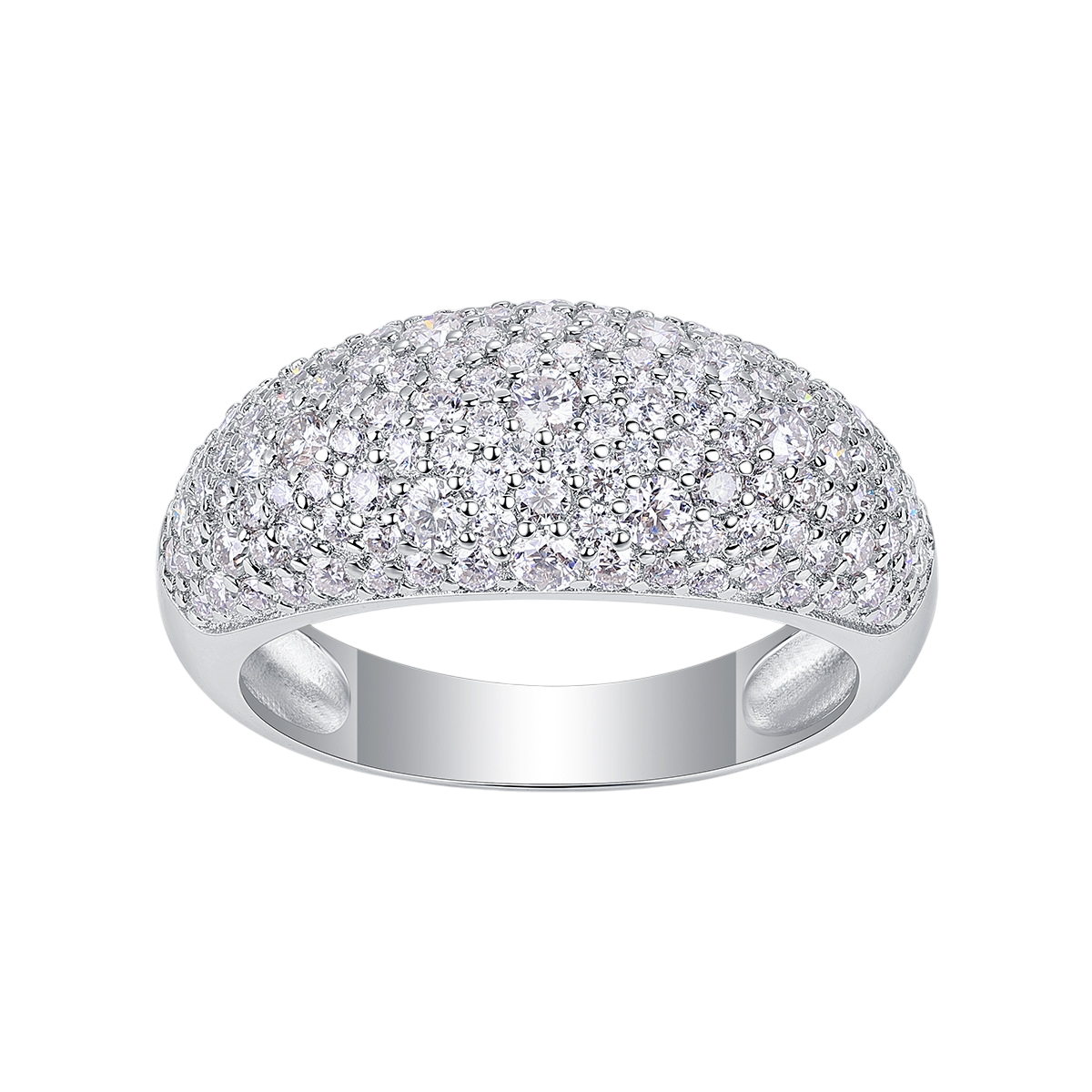 Hayesaura | Wide Band Full Pave Moissanite Proposal Ring | Minimalist