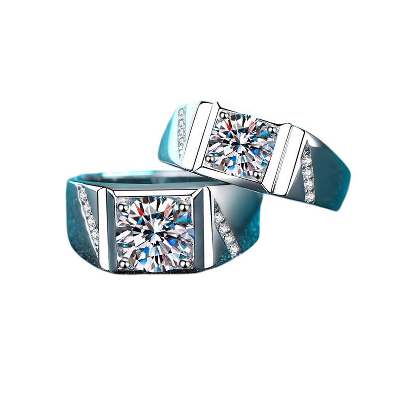 Hayesaura | Men's Heavy Bold Statement Genuine Leather-Smooth Moissanite Band