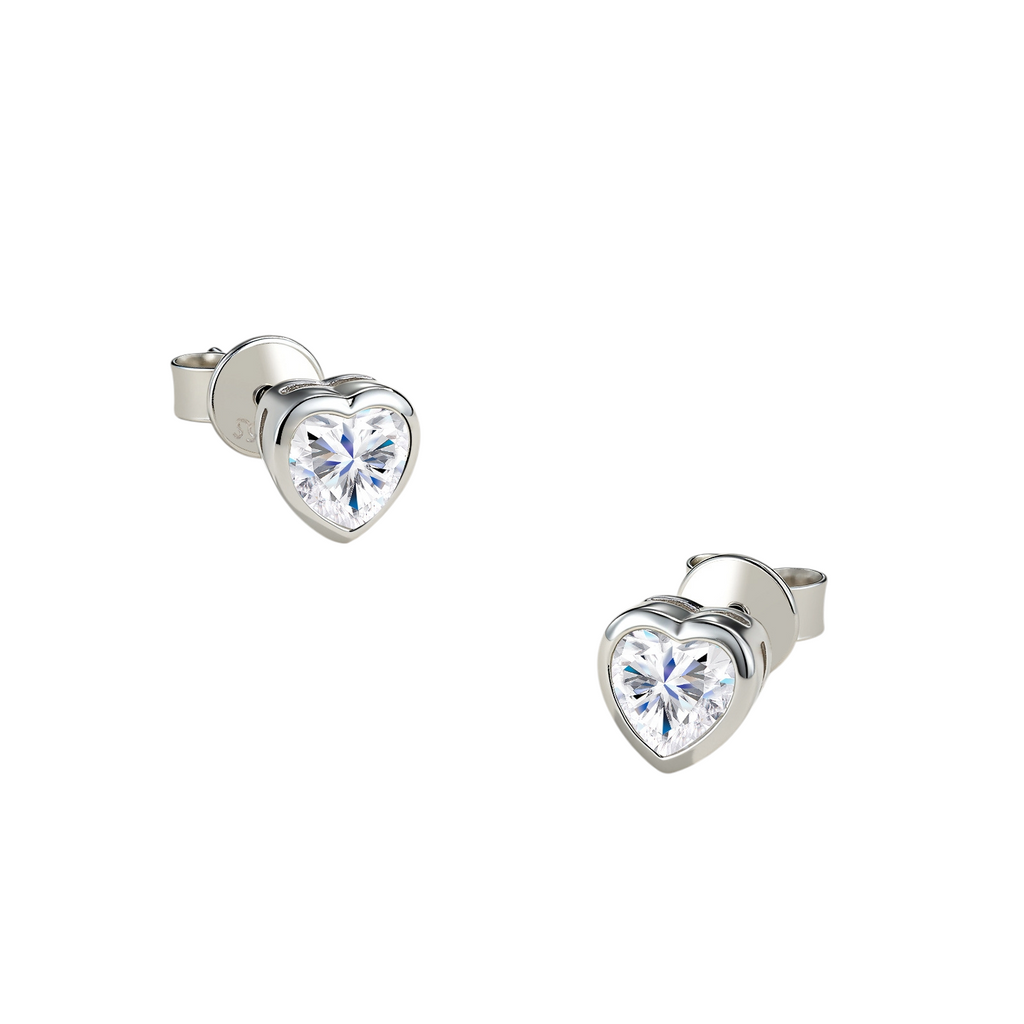 Hayesaura | Avant-Garde Abstract Heart Geometric | Modern Romance Statement Studs