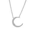 Hayesaura | Celestial Mystique 18K Plated Crescent Moon Moissanite | Romantic Night Gala Pendant