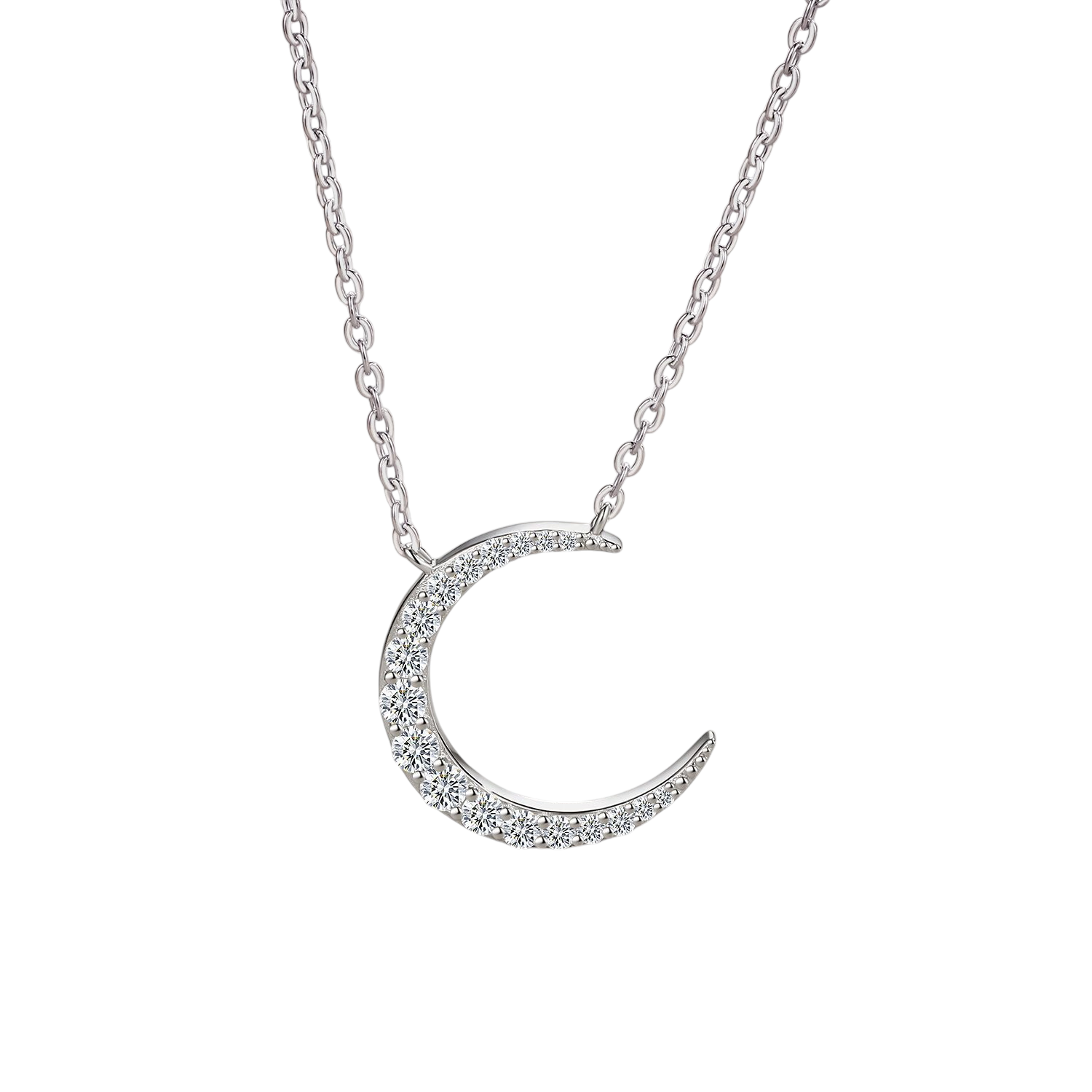 Hayesaura | Celestial Mystique 18K Plated Crescent Moon Moissanite | Romantic Night Gala Pendant