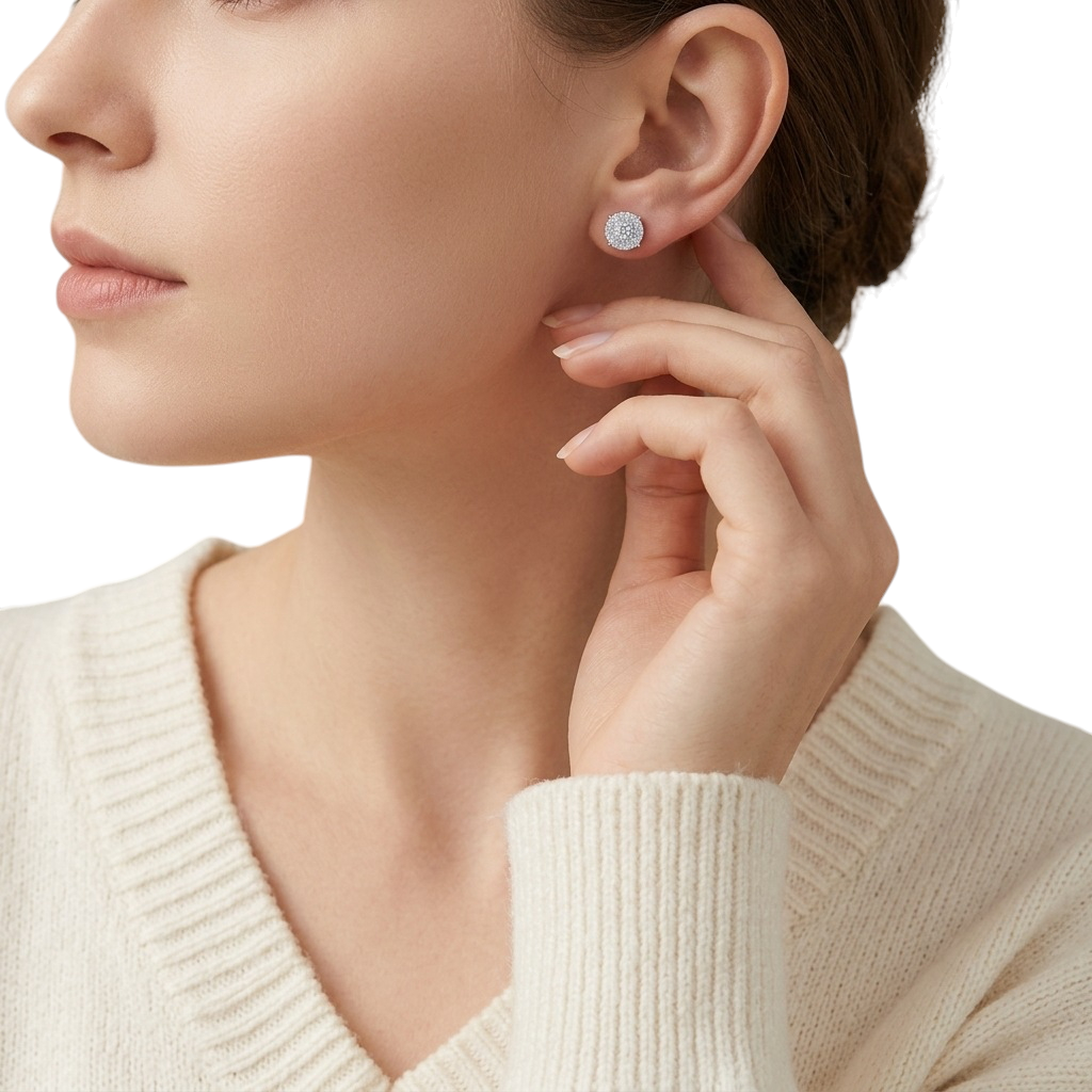 Hayesaura | Street Luxury Unisex Hip-Hop Moissanite | Cyberpunk Edge Statement Studs