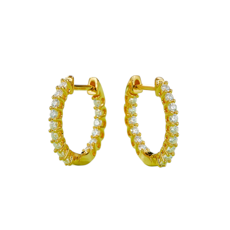 Hayesaura | Office Siren Classic Geometric Moissanite Hoops | Clean Fit Daily Commute Earring