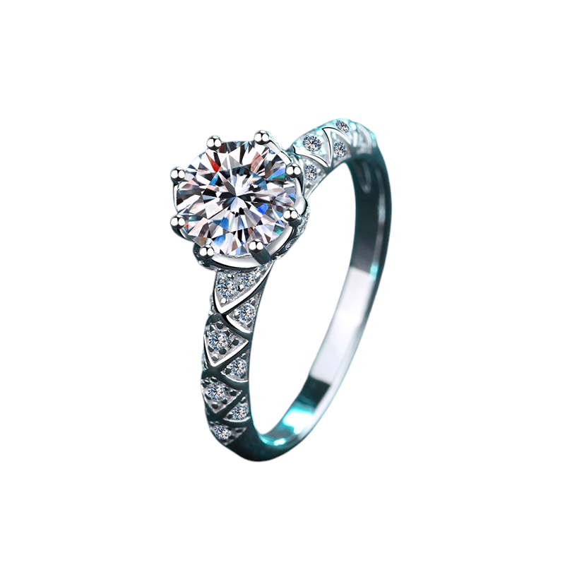 Hayesaura | Viral Trend 18K Plated Eight-Prong Moissanite Pinky Ring | Clean Fit Commute Solitaire