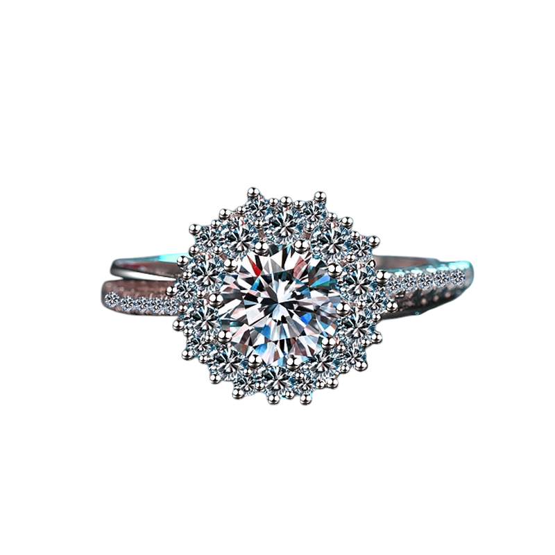 Hayesaura | Euro Luxury Heavy Cluster Moissanite Wedding Ring
