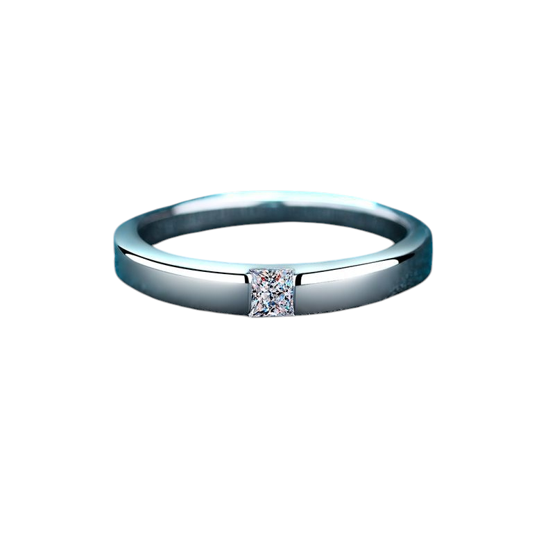 Hayesaura | Unisex Princess Square Minimalist Moissanite Band