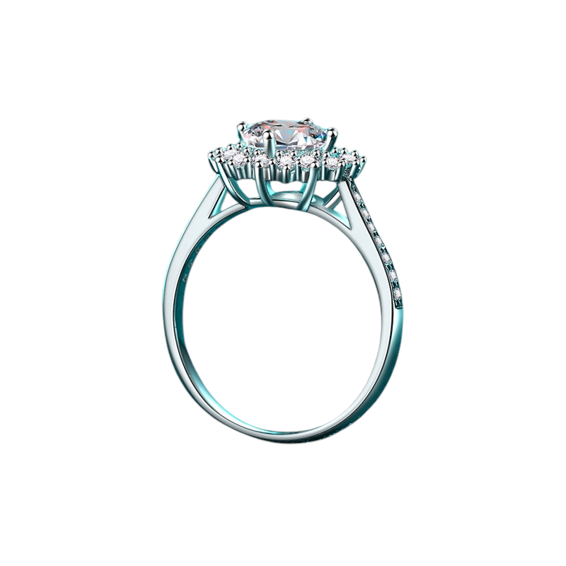 Hayesaura | Parisian Chic Niche Sunflower Moissanite Solitaire | Old Money Minimalist Proposal Ring