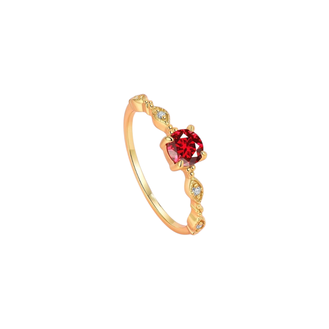 Hayesaura | High-Society 18K Plated Three-Stone Lab Emerald Ring | Retro-Futuristic Cocktail Statement