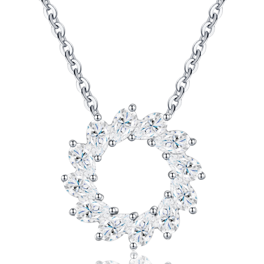 Hayesaura | Acubi Style 18K Plated Marquise Circle Moissanite | Cyber Y2K Minimalist Pendant