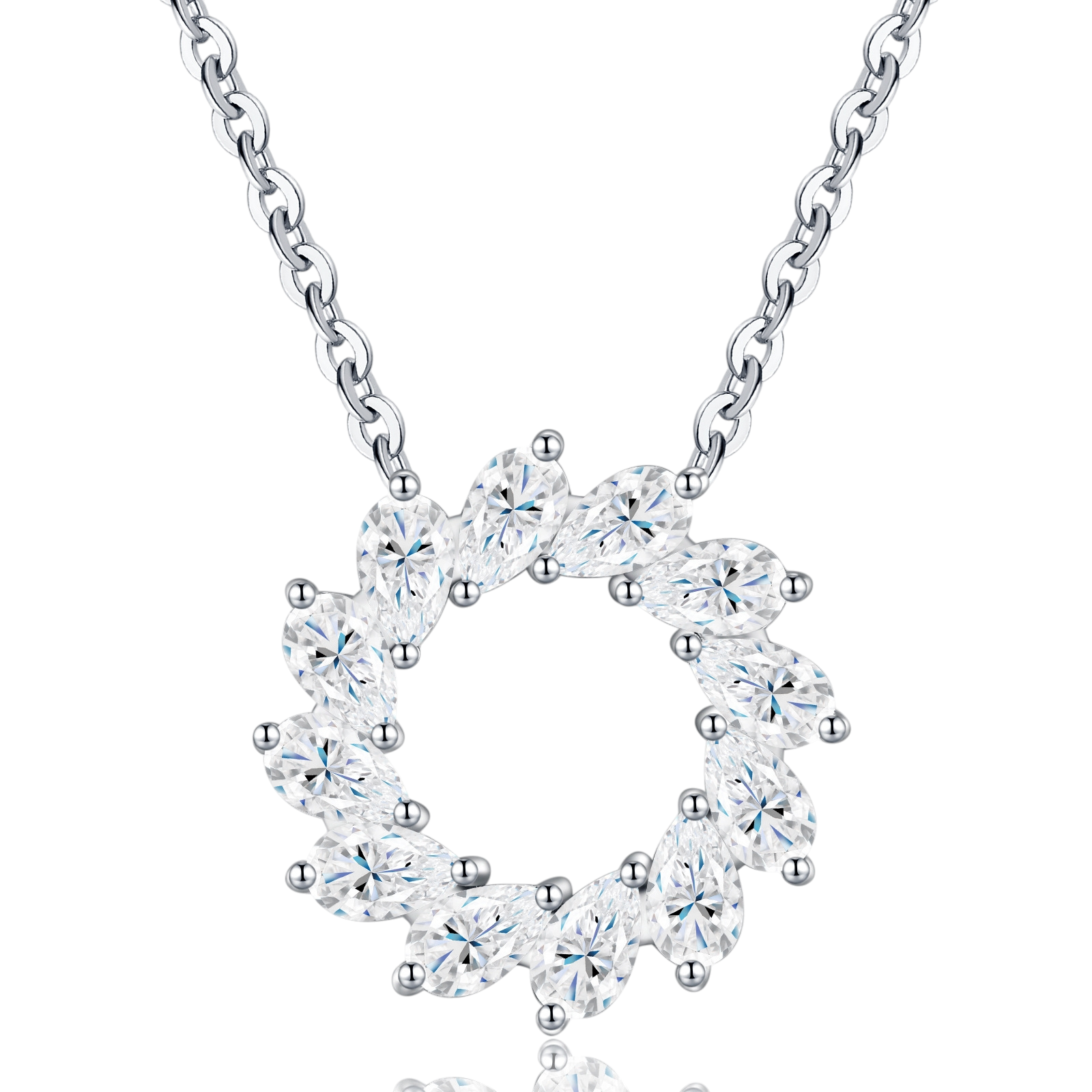 Hayesaura | Acubi Style 18K Plated Marquise Circle Moissanite | Cyber Y2K Minimalist Pendant