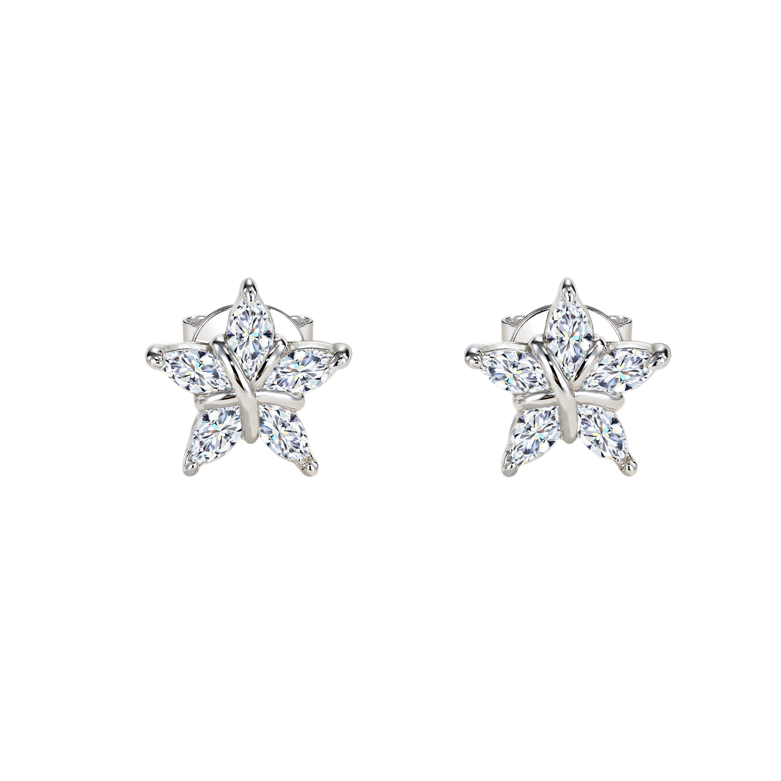 Hayesaura | Celestial Mystique Marquise Star Moissanite | Midnight Glamour Starlit Earrings