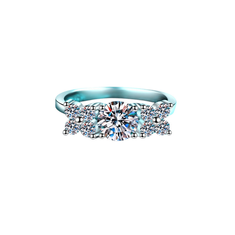 Hayesaura | Parisian Chic Minimalist Starry Sky Moissanite Band | Elegant Daily Commute Ring
