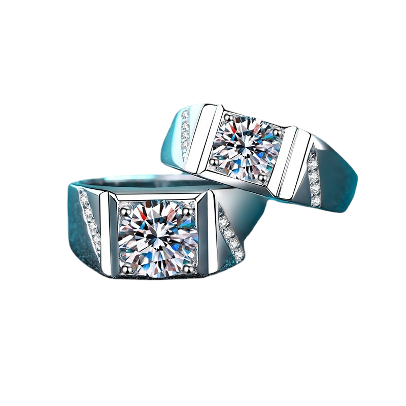 Hayesaura | Men's Heavy Bold Statement Genuine Leather-Smooth Moissanite Band