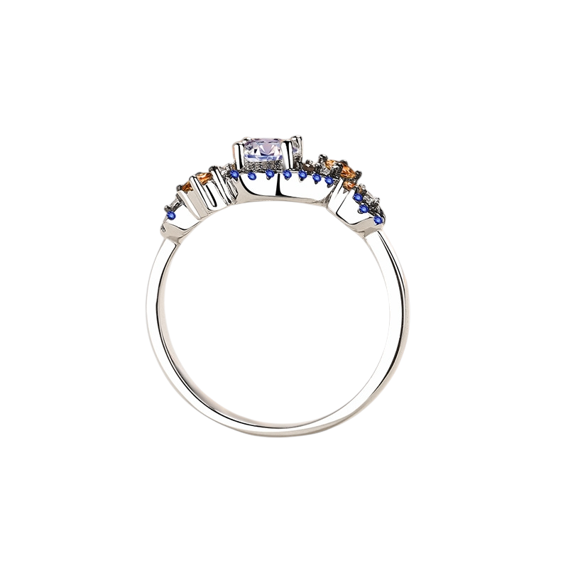 Hayesaura | Angel's Eye Multi-Tone Mixed Metal Moissanite Ring