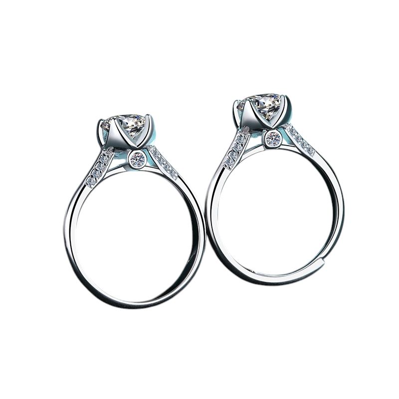 Hayesaura | Flower Bud Classical Four-Prong Moissanite Wedding Ring