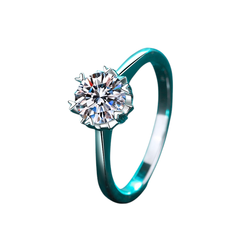 Hayesaura | Coquette Romance 18K Plated Snowflake Moissanite | Bridal Engagement Ring