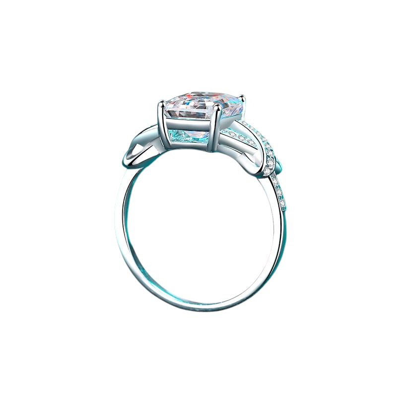 Hayesaura | Beveled Emerald Cut Three-Carat Moissanite Statement Ring