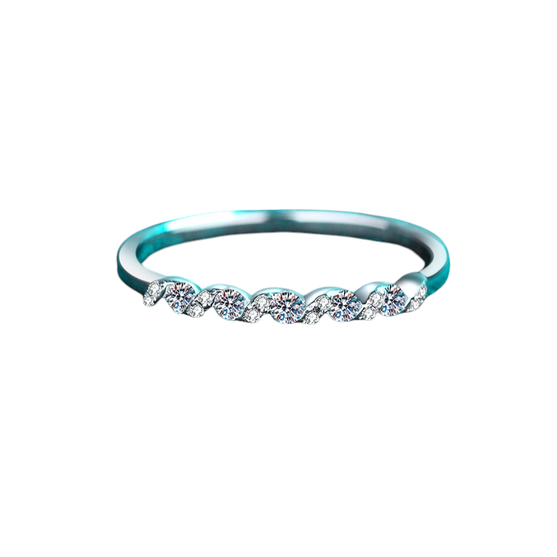 Hayesaura | Water Ripple Textured Full Moissanite Eternity Band