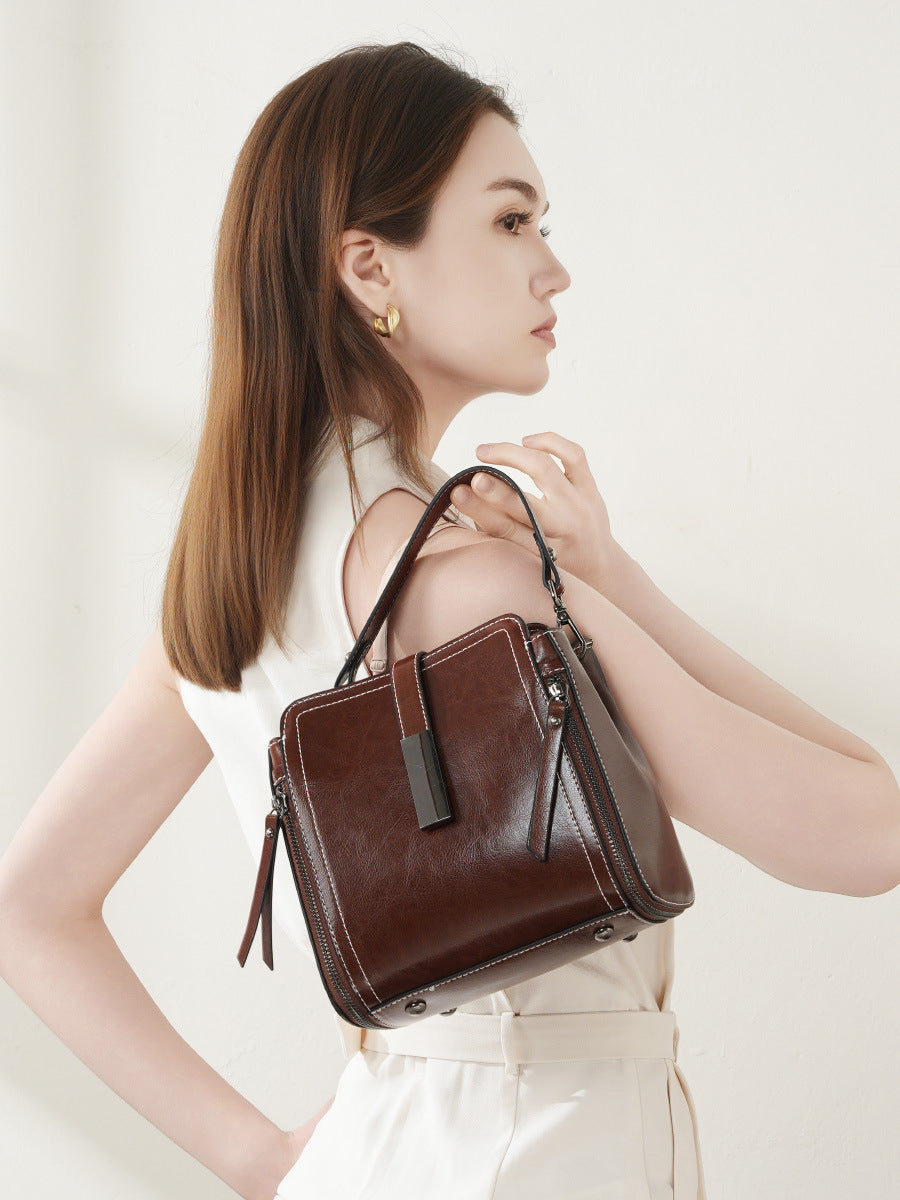 Hayesaura | 2026 Genuine Leather Large Capacity Fashion Crossbody Tote