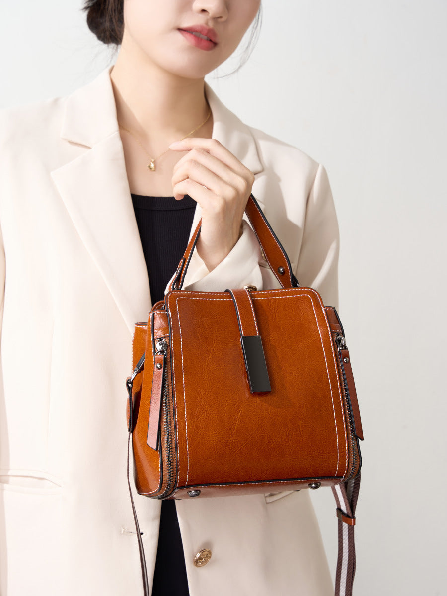 Hayesaura | 2026 Genuine Leather Large Capacity Fashion Crossbody Tote