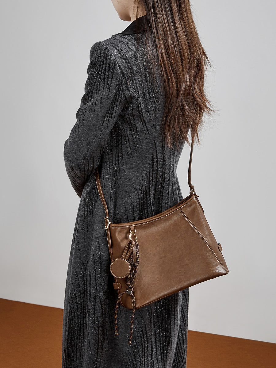 Hayesaura | 2026 Summer Vegetable-Tanned Leather Hobo Commuter Tote