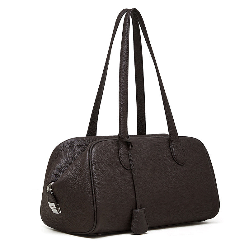Hayesaura | 2026 Winter Top-Layer Cowhide Minimalist Hobo Bucket Bag