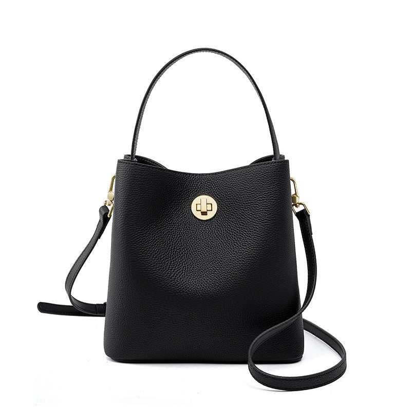 Hayesaura | 2026 Summer Genuine Leather Large Capacity Bucket Handbag