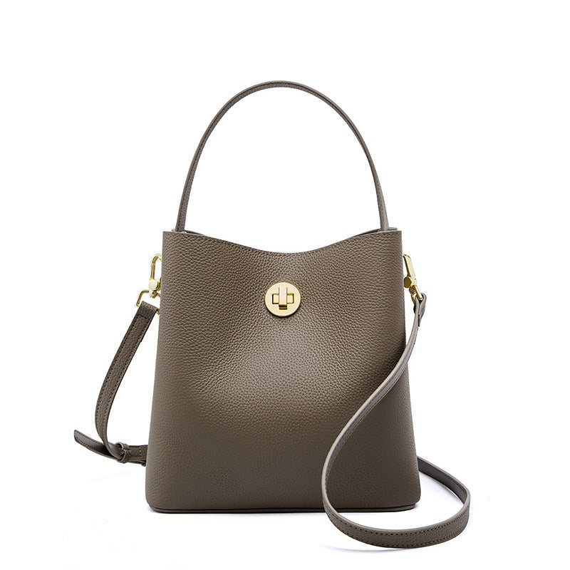 Hayesaura | 2026 Summer Genuine Leather Large Capacity Bucket Handbag