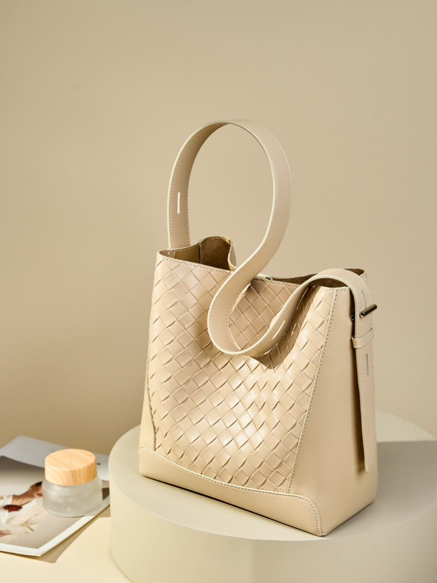 Hayesaura | Handmade Woven Cowhide 2-in-1 Large Commuter Tote