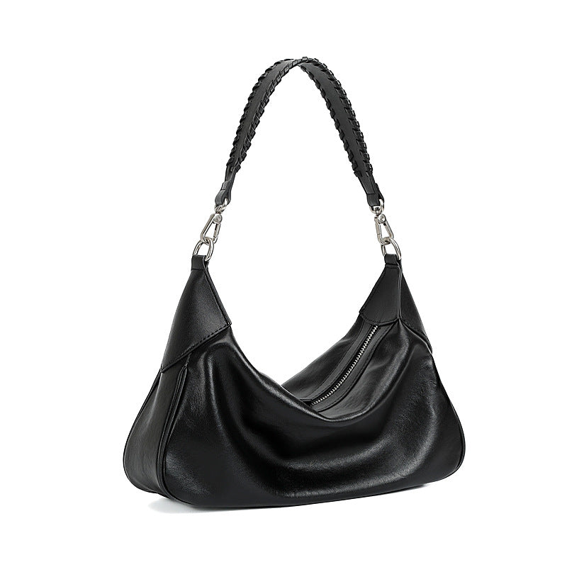 Hayesaura | Crystal Vegetable-Tanned Leather Hobo Underarm Crossbody