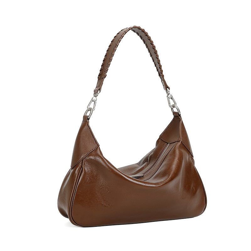 Hayesaura | Crystal Vegetable-Tanned Leather Hobo Underarm Crossbody